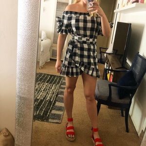 Navy Gingham Dress